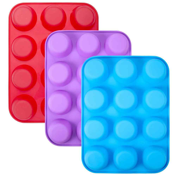 12 Cups Silicone Baking Molds - bakeware bake house kitchenware bakers supplies baking