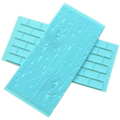 2Pc Set Brick Wall & Wood Grain Press Plate Baking Decor Design Tool - bakeware bake house kitchenware bakers supplies baking