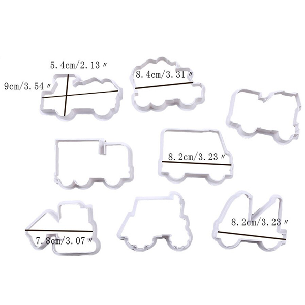 Construction Vehicle Cookie Cutter 8 Pcs Set - bakeware bake house kitchenware bakers supplies baking