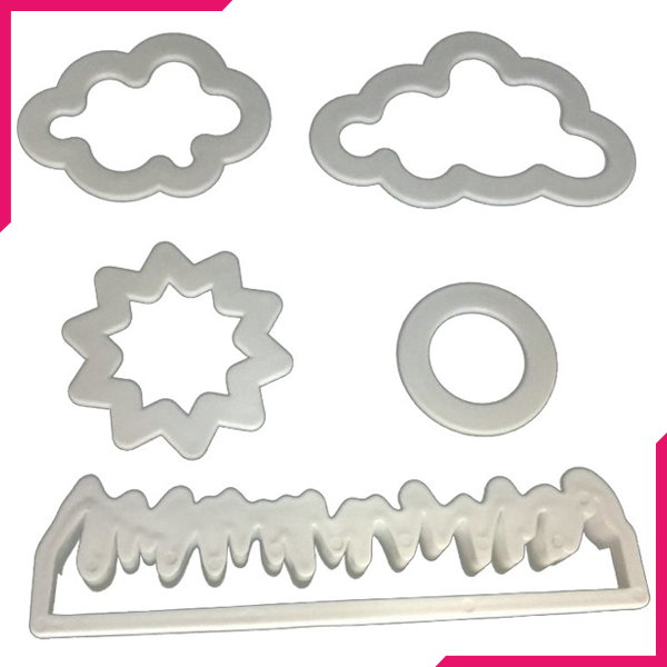 Nature - Grass, Sun, Cloud Plastic Cutter (5pcs) - bakeware bake house kitchenware bakers supplies baking