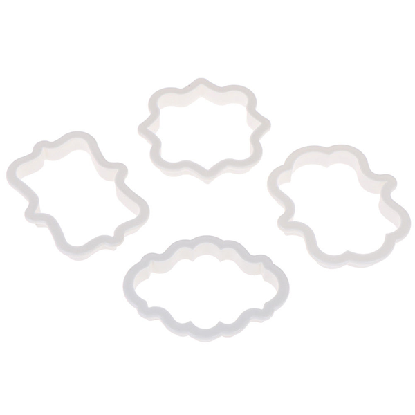 Vintage Plaque Cookie Frame Cutter 4pcs Set - bakeware bake house kitchenware bakers supplies baking