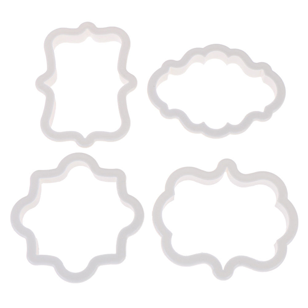 Vintage Plaque Cookie Frame Cutter 4pcs Set - bakeware bake house kitchenware bakers supplies baking