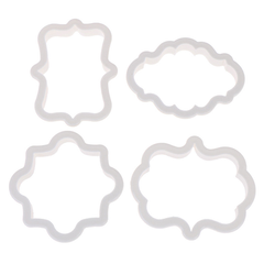 Vintage Plaque Cookie Frame Cutter 4pcs Set - bakeware bake house kitchenware bakers supplies baking