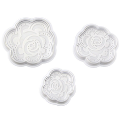 Pressed Rose Plunger Cutter 3 pieces Set - bakeware bake house kitchenware bakers supplies baking