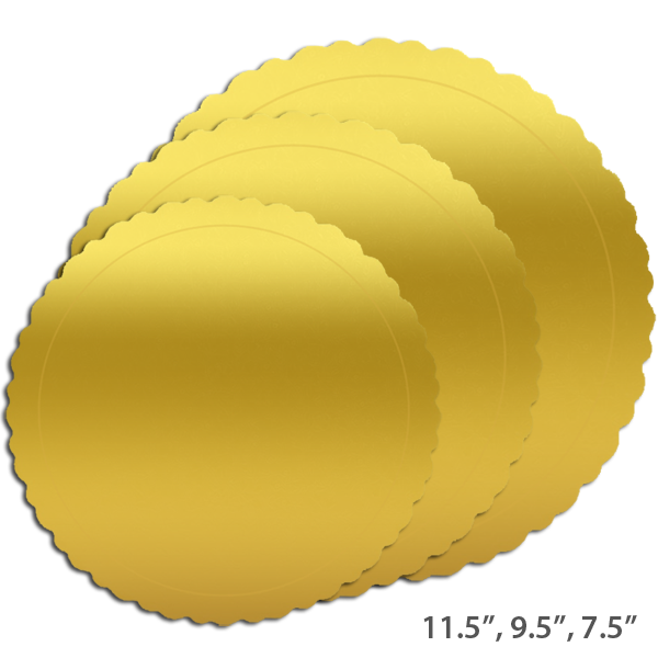 Cake Board Round Gold 3Pcs Set - bakeware bake house kitchenware bakers supplies baking