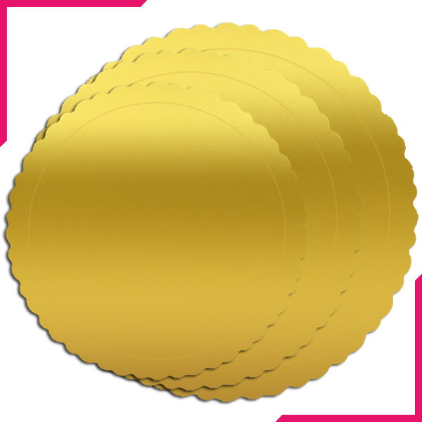 Cake Board Round Gold 3Pcs Set - bakeware bake house kitchenware bakers supplies baking