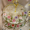 Handmade Resin Art White Floral 2 Tier Platter