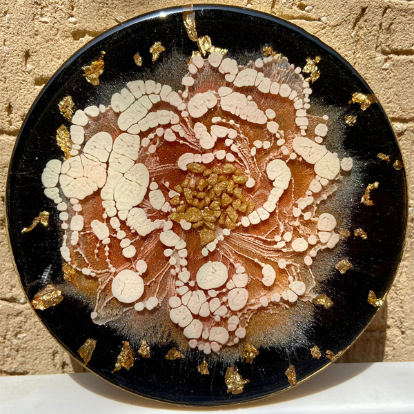 Handmade Resin Art Peach Flower Coaster Single