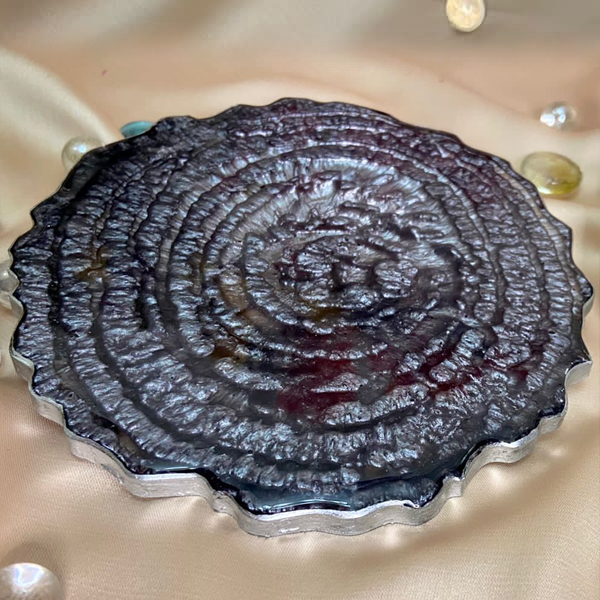 Handmade Resin Art Grey Grain Coaster Single