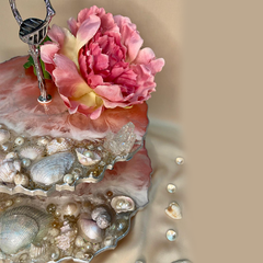 Handmade Resin Art Pink Sea 2 Tier Platter