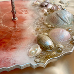 Handmade Resin Art Pink Sea 2 Tier Platter