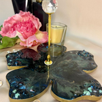 Handmade Resin Art Black Galaxy Platter