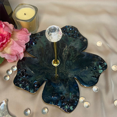 Handmade Resin Art Black Galaxy Platter