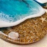 Handmade Resin Art Beach Inspired Coaster Set Of 2