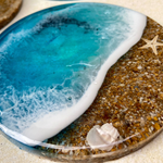 Handmade Resin Art Beach Inspired Coaster Set Of 2