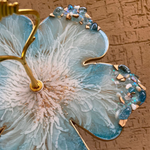 Handmade Resin Art Blue Flower Dish