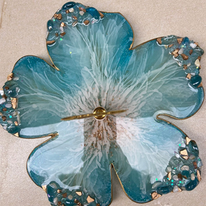 Handmade Resin Art Blue Flower Dish