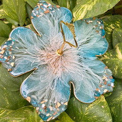 Handmade Resin Art Blue Flower Dish