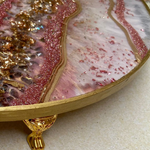 Handmade Resin Art Geode Pink Dish