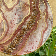 Handmade Resin Art Geode Pink Dish