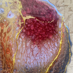 Handmade Resin Art Multicolor Cells Coster