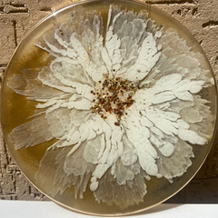 Handmade Resin Art Champagne Flower Large Coaster