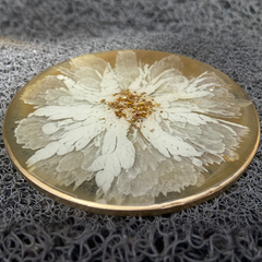 Handmade Resin Art Champagne Flower Large Coaster