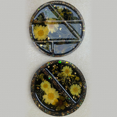 Handmade Resin Art Black & Yellow Section Dish