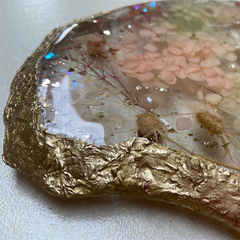 Handmade Resin Art Crusty Edge Flower Embedded Dish