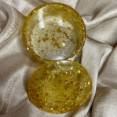 Handmade Resin Art Small Jewellery Box Clear Gold