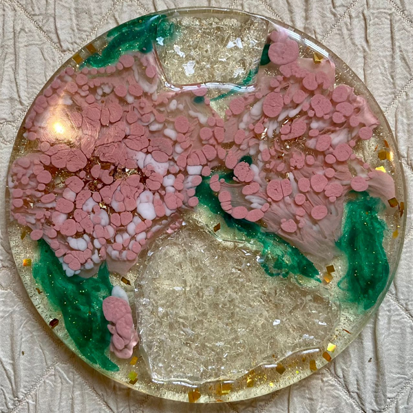 Handmade Resin Art Druzy Flower Dish Small