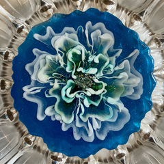 Handmade Resin Art Single Dark Blue Coaster