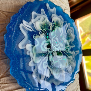 Handmade Resin Art Single Dark Blue Coaster