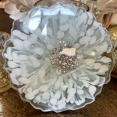 Handmade Resin Art Single White Clear Coaster