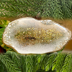 Handmade Resin Art White Tray