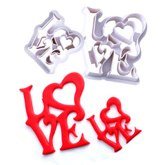 I Love Fondant Cutter Plastic 2Pcs Set