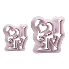 I Love Fondant Cutter Plastic 2Pcs Set