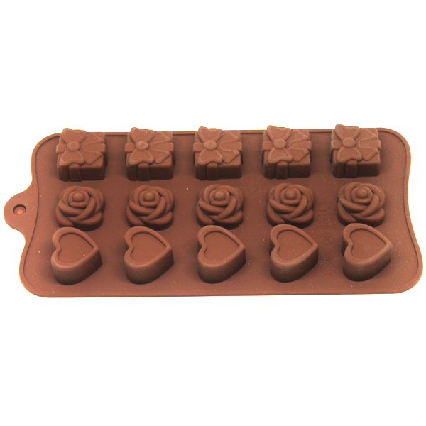Chocolate Mold Heart, Rose & Gift - bakeware bake house kitchenware bakers supplies baking