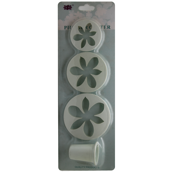 4 Pcs Fondant Plunge Cutter Decorating Tool - bakeware bake house kitchenware bakers supplies baking