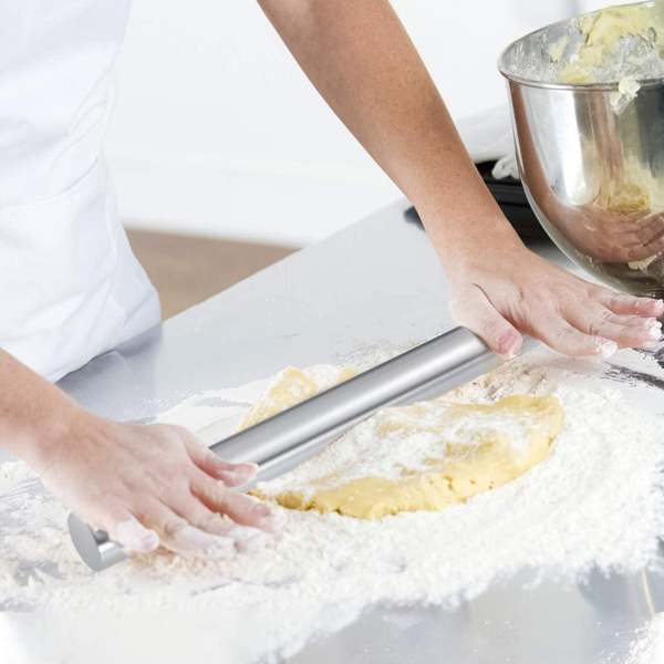 Stainless Steel Rolling Pin Heavy - 12 Inches - bakeware bake house kitchenware bakers supplies baking