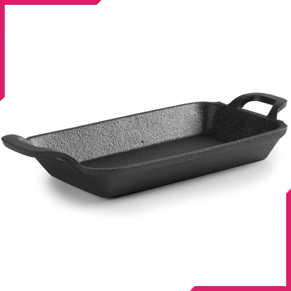 Cast Iron Rectangular Dish - 8 Inch - bakeware bake house kitchenware bakers supplies baking