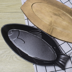 Cast Iron Fish Shaped Baking Dish Pan - bakeware bake house kitchenware bakers supplies baking
