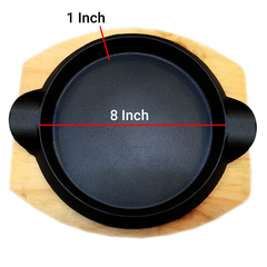 Cast Iron Pan With Wooden Base