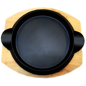 Cast Iron Pan With Wooden Base