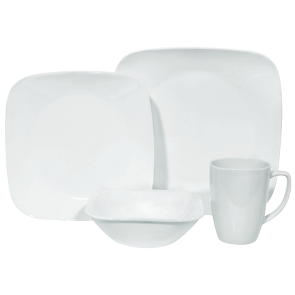 Corelle Square 16pc Dinnerware Set - Pure White
