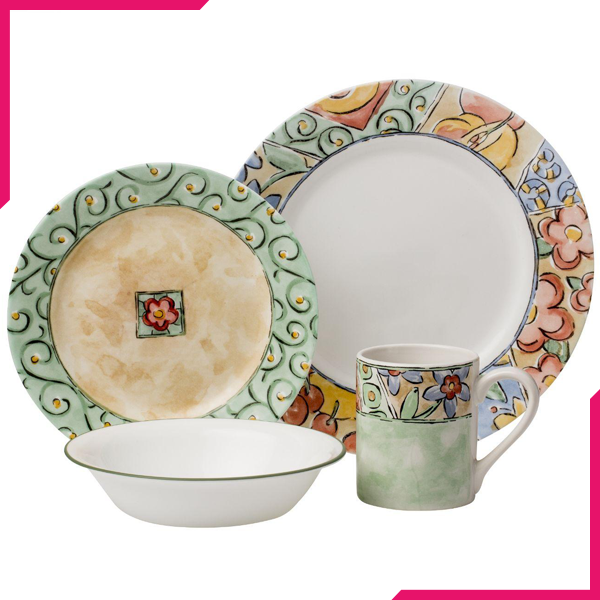 Corelle 16 Pcs Set Watercolors - IMP - bakeware bake house kitchenware bakers supplies baking