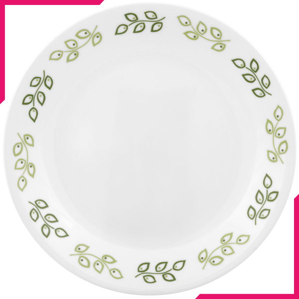 Corelle Livingware 8.5" Luncheon Plate Neo Leaf - bakeware bake house kitchenware bakers supplies baking
