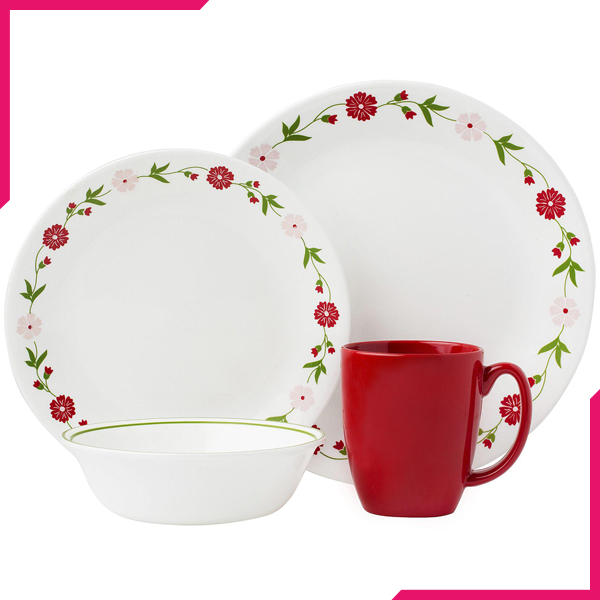 Corelle Livingware Series 16 Pcs Set Spring Pink - bakeware bake house kitchenware bakers supplies baking
