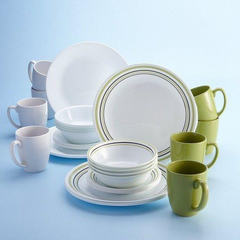 Corelle Livingware Series 16 Pcs Set Garden Sketch Band - bakeware bake house kitchenware bakers supplies baking
