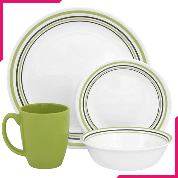 Corelle Livingware Series 16 Pcs Set Garden Sketch Band - bakeware bake house kitchenware bakers supplies baking